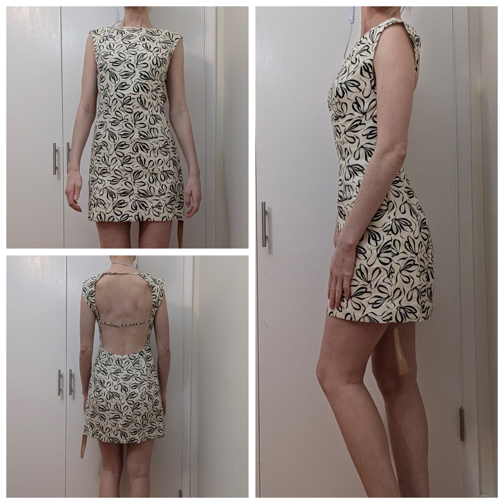 Reformation Avina Mini Dress Linen Size 0 Open Back!